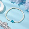 Synthetic Turquoise Beads Stretch Bracelets for Women Men BJEW-JB11293-02-1