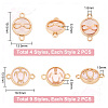 26pcs 13 styles Glass Connector Charms GLAA-PH0002-86-2