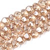 Electroplate Transparent Glass Beads Strands EGLA-Q133-01A-2