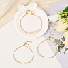 3Pcs Brass Pave Clear Cubic Zirconia Square Slider Bracelet Making BJEW-BBC0001-18-5