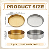 2Pcs 2 Colors Round 410 Stainless Steel Jewelry Holder Tray ODIS-LP0001-16-2
