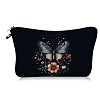 Flower Butterfly Print Polyester Cosmetic Zipper Pouches PW-WG2849A-02-1