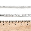 Brass Pave Clear Cubic Zirconia Rectangle & Flat Round Link Bracelets BJEW-YWC0002-02A-3