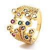 Brass Micro Pave Cubic Zirconia Finger Rings RJEW-F116-09B-G-3