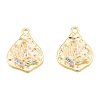 Brass Micro Pave Clear Cubic Zirconia Charms KK-N231-408-2