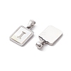 304 Stainless Steel Pave Shell Pendants STAS-G327-01P-I-2