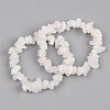 Unisex Chip Natural White Moonstone Beaded Stretch Bracelets BJEW-S143-46-1