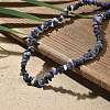 Natural Sodalite Chip Beaded Necklaces for Men Women NJEW-G159-01F-2