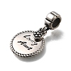 304 Stainless Steel Flat Round Loving Aunt European Dangle Charms STAS-L284-04AS-2