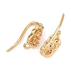 Brass Micro Pave Clear Cubic Zirconia Leaf Earring Hooks KK-A274-14G-2
