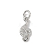 Brass Micro Pave Clear Cubic Zirconia Charms KK-A273-14P-1