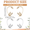 4Pcs 4 Styles Leaf Alloy Rhinestone Cuff Earrings EJEW-GO0002-28-2