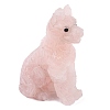 Natural Rose Quartz Wolf Figurines Statues for Home Office Desktop Feng Shui Ornament G-Q172-13B-1