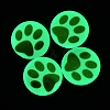 Dog Pawprint Pattern Luminous Dome/Half Round Glass Flat Back Cabochons for DIY Projects GGLA-UK0001-8mm-C06-2