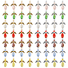 56Pcs 7 Color Electroplate Glass Pendants PALLOY-AB00116-1