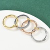 Brass Micro Pave Cubic Zirconia Plain Band Finger Rings for Women RJEW-P160-01G-MC-3