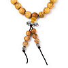Wrap Style Buddhist Jewelry Bocote Round Beaded Bracelets or Necklaces BJEW-R281-34-4