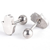 201 Stainless Steel Barbell Cartilage Earrings EJEW-R147-17-3
