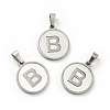 304 Stainless Steel with White Shell Pendants STAS-G268-01B-P-1