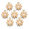 Light Gold Plated Alloy Pendants ENAM-T009-39-2