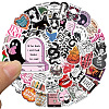 50Pcs Dark Style Skull PVC Adhesive Waterproof Stickers Self-Adhesive Stickers PW-WG34516-01-3