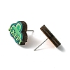 20Pcs 5 Style Saint Patrick's Day Green Wood Stud Earrings EJEW-FS0001-11-6