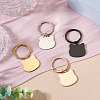4Pcs 4 Styles Stainless Steel Keychains KEYC-TA0004-81E-4