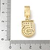 Brass Clear Cubic Zirconia European Dangle Charms KK-R003-01G-05-4