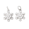 Rack Plating Brass Micro Pave Clear Cubic Zirconia Pendants KK-B093-04A-P-1