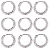 24Pcs 303 Stainless Steel Textured Hoop Earrings for Women EJEW-SC0001-78-6