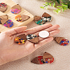 Beadthoven 16Pcs 8 Styles Transparent Resin & Walnut Wood Pendants RESI-BT0001-30-23