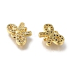 Rack Plating Brass Micro Pave Clear Cubic Zirconia Connector Charms KK-G500-06G-2