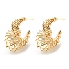 Brass Crescent Moon Stud Earrings EJEW-K264-05G-1