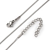 1MM 304 Stainless Steel Round Snake Chain Necklaces NJEW-T016-27P-4