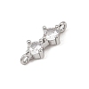 Brass Pave Clear Cubic Zirconia Connector Charms CU-CBA3D76-02P-2