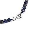 Natural Lapis Lazuli Round Beaded Fan Bib Necklaces NJEW-N064-04C-4