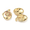 Brass Enamel Locket Pendants KK-F923-03C-G-3