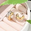 304 Stainless Steel Two Tone Stud Earrings EJEW-M070-16G-4