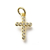 Brass Micro Pave Cubic Zirconia Charms KK-P295-54G-1