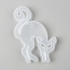Halloween DIY Cat Shape Pendant Silicone Molds X-DIY-P006-40-3