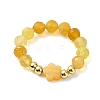 6Pcs 3 Colors Natural Gemstone Finger Rings RJEW-JR01049-3