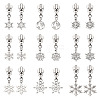 18Pcs 9 Styles Alloy Replacement Zipper Head with Snowflake Tibetan Style Alloy Pendants PALLOY-TAC0158-1
