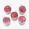 Natural Druzy Agate Pendants G-L566-A04-1