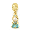 Rack Plating Brass & Cubic Zirconia & ABS Plastic Pearl European Pendants KK-Z067-61D-G-1