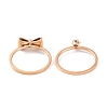 Bowknot 304 Stainless Steel Finger Ring Set for Women RJEW-C086-09-RG-3