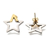 Ion Plating(IP) 304 Stainless Steel Hollow Star Stud Earrings EJEW-C118-06D-1