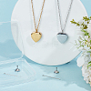2Pcs 2 Colors Stainless Steel Heart Cinerary Casket Pendant Necklaces NJEW-CN0001-26-4