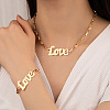 Word Love Alloy Pendant Necklaces & Link Bracelets Sets for Women FS-WG894A1-01-2