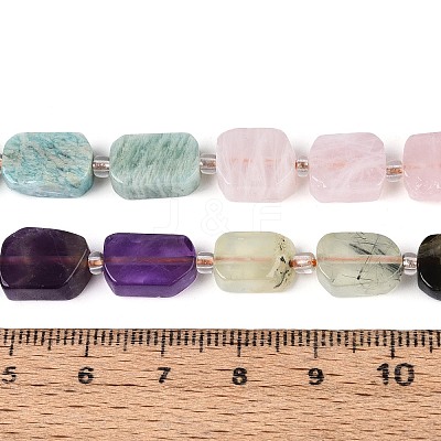 Natural Lapis Lazuli & Amethyst & Rose Quartz & Amazonite & Prehnite & Strawberry Quartz & Sunstone 7 Chakra Beads Strands G-T138-26A-08-1