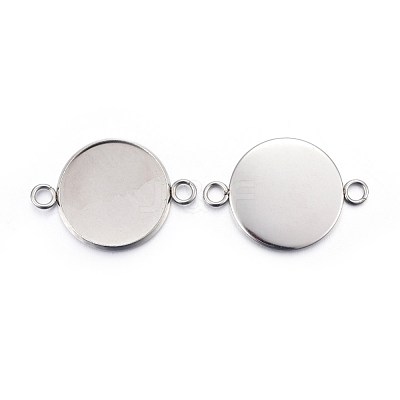 Tarnish Resistant 304 Stainless Steel Cabochon Connector Settings STAS-F191-15P-H-1